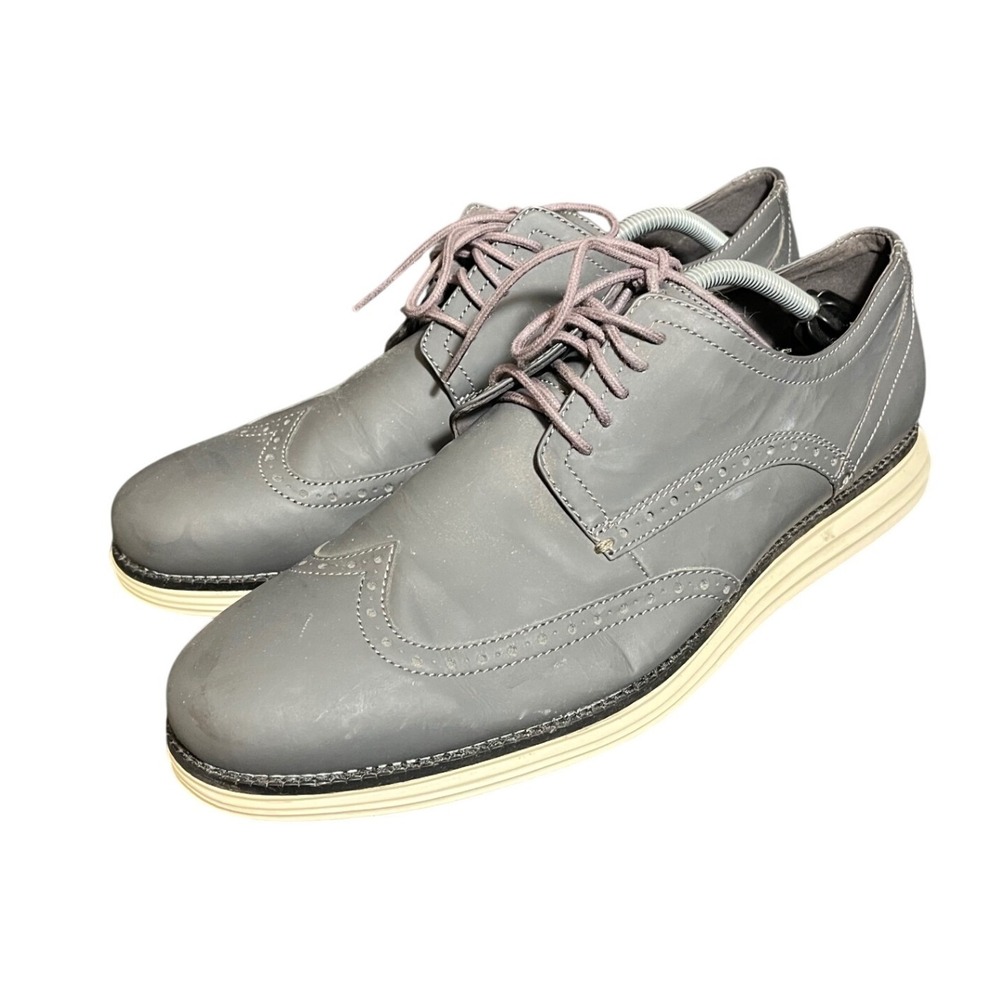 Cole Haan OriginalGrand Mens 12M Gray Wingtip Oxford C30025 Dress Shoes
